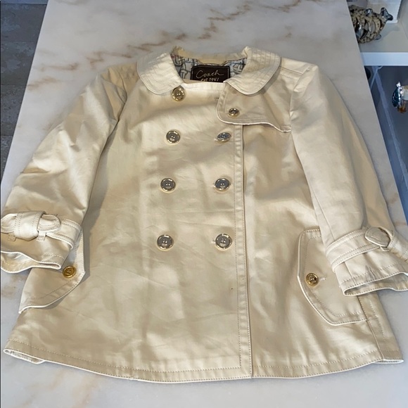Coach Jackets & Blazers - Coach Short Trench Pea Coat Lined Button Up Double